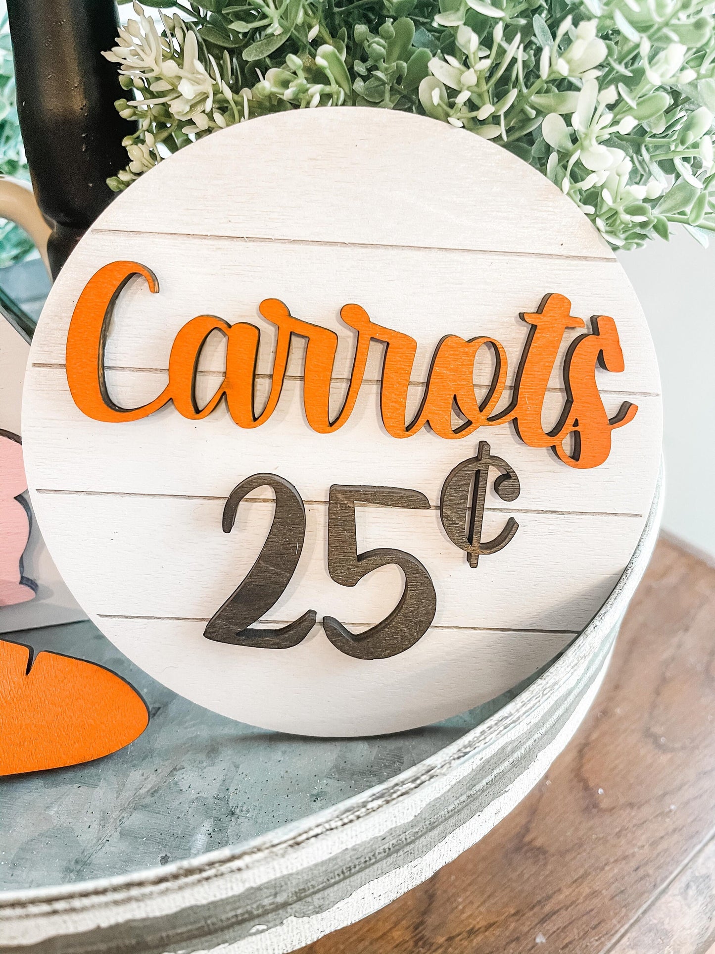 Easter Tiered Tray Set - Fresh Carrots Tiered Tray Set - Baked Fresh Carrot Cake - Farmhouse Easter Tiered Tray Set Carrot Themed Easter Set