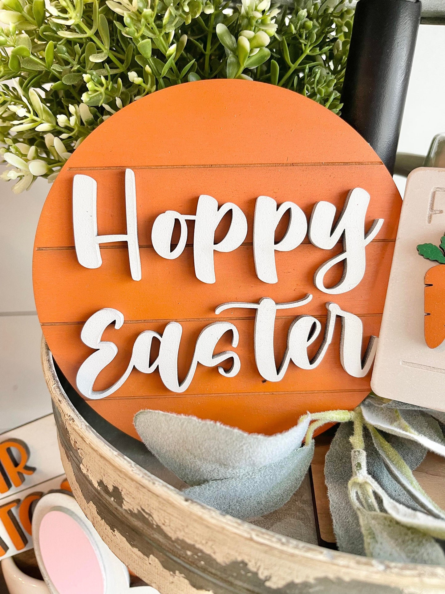Easter Tiered Tray Personalized - Personalized Bunny Tiered Tray - Every Bunny Welcome - Hoppy Easter - Easter Decor - Bunny Decor - Carrots