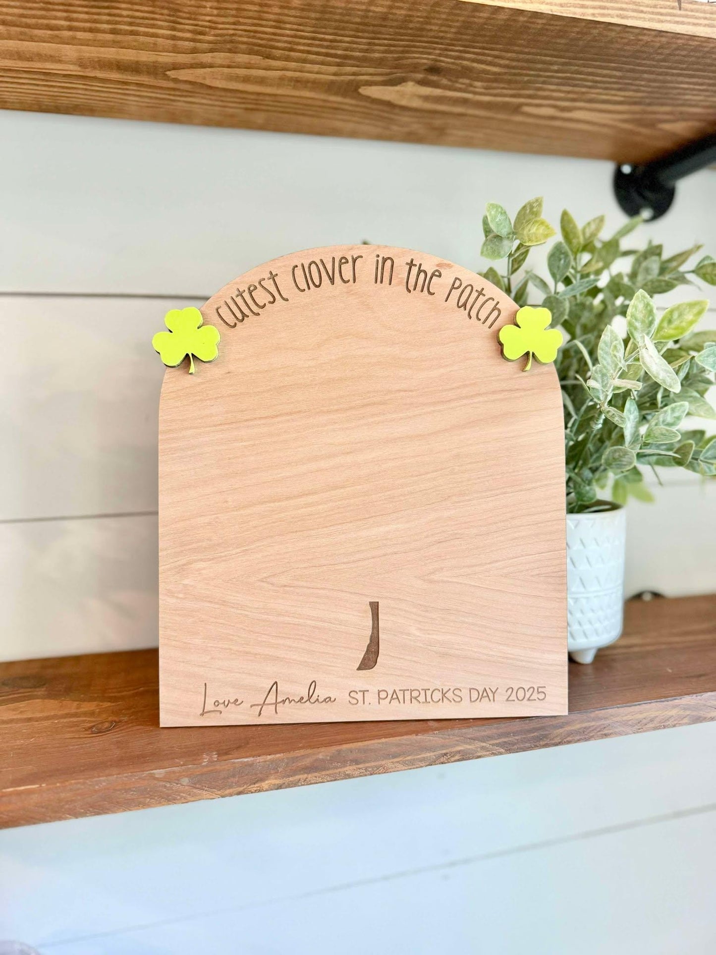 St. Patrick's Day Handprint Art Sign | Babys Handprint Keepsake | Babys First St. Patrick's Day | Cutest Clover in the patch sign