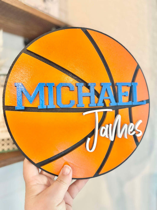 Basketball Name Sign | Kids Name Sign | Nursery Decor | Sports name Sign | Basketball Player Gift