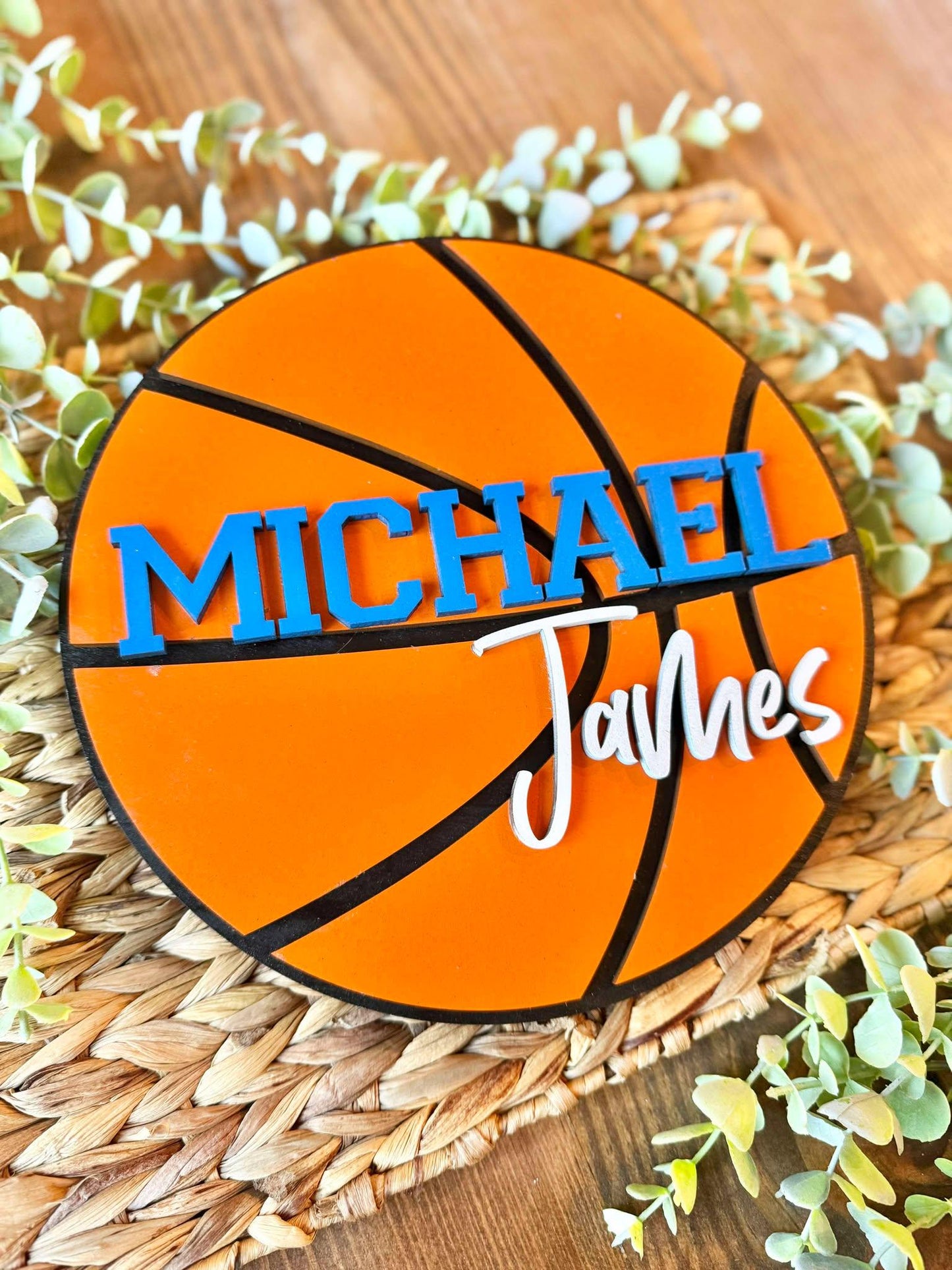 Basketball Name Sign | Kids Name Sign | Nursery Decor | Sports name Sign | Basketball Player Gift