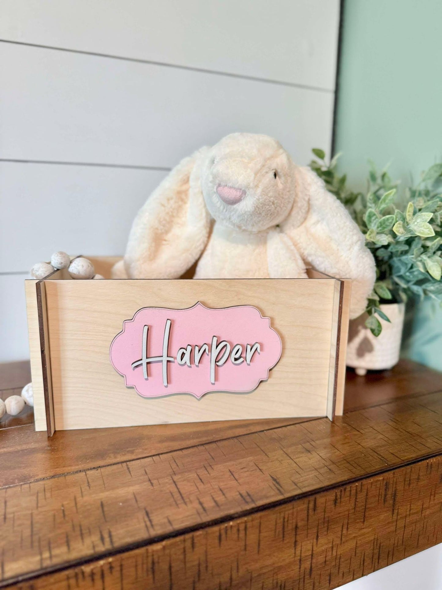 Personalized Easter basket | Wooden Easter Crate | Wooden Easter Basket | Custom Easter Box