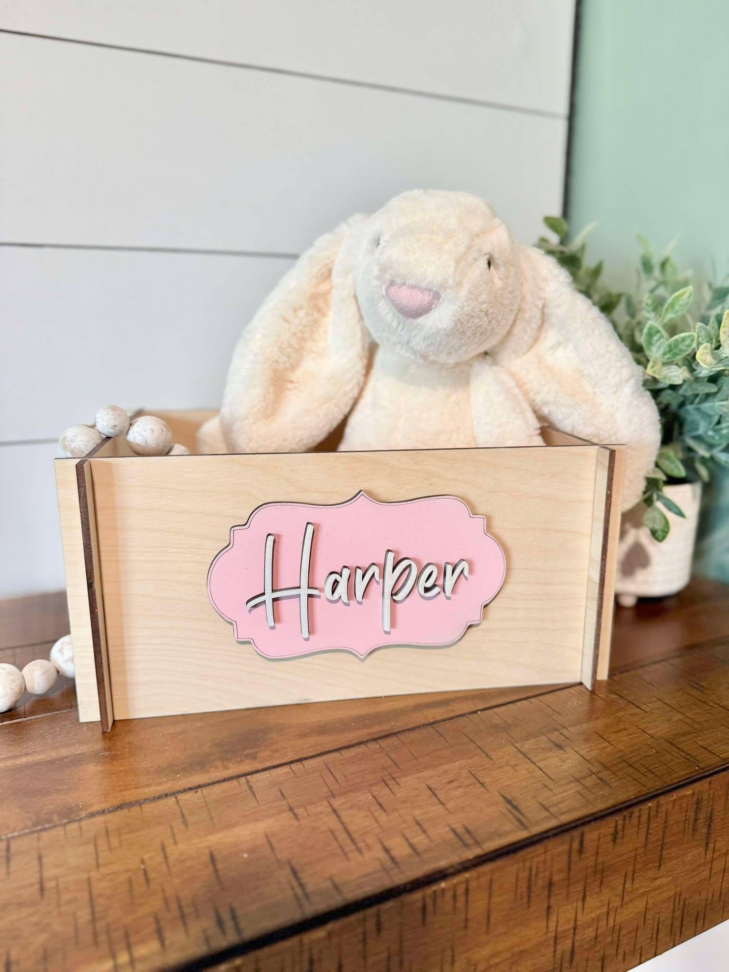 Personalized Easter basket | Wooden Easter Crate | Wooden Easter Basket | Custom Easter Box