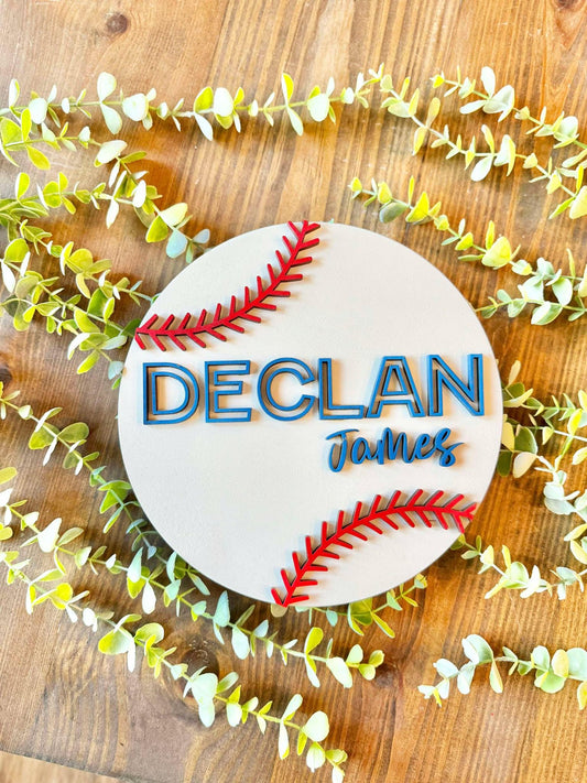 Baseball Name Sign | Kids Name Sign | Nursery Decor | Sports Name Sign | Baseball Player Gift