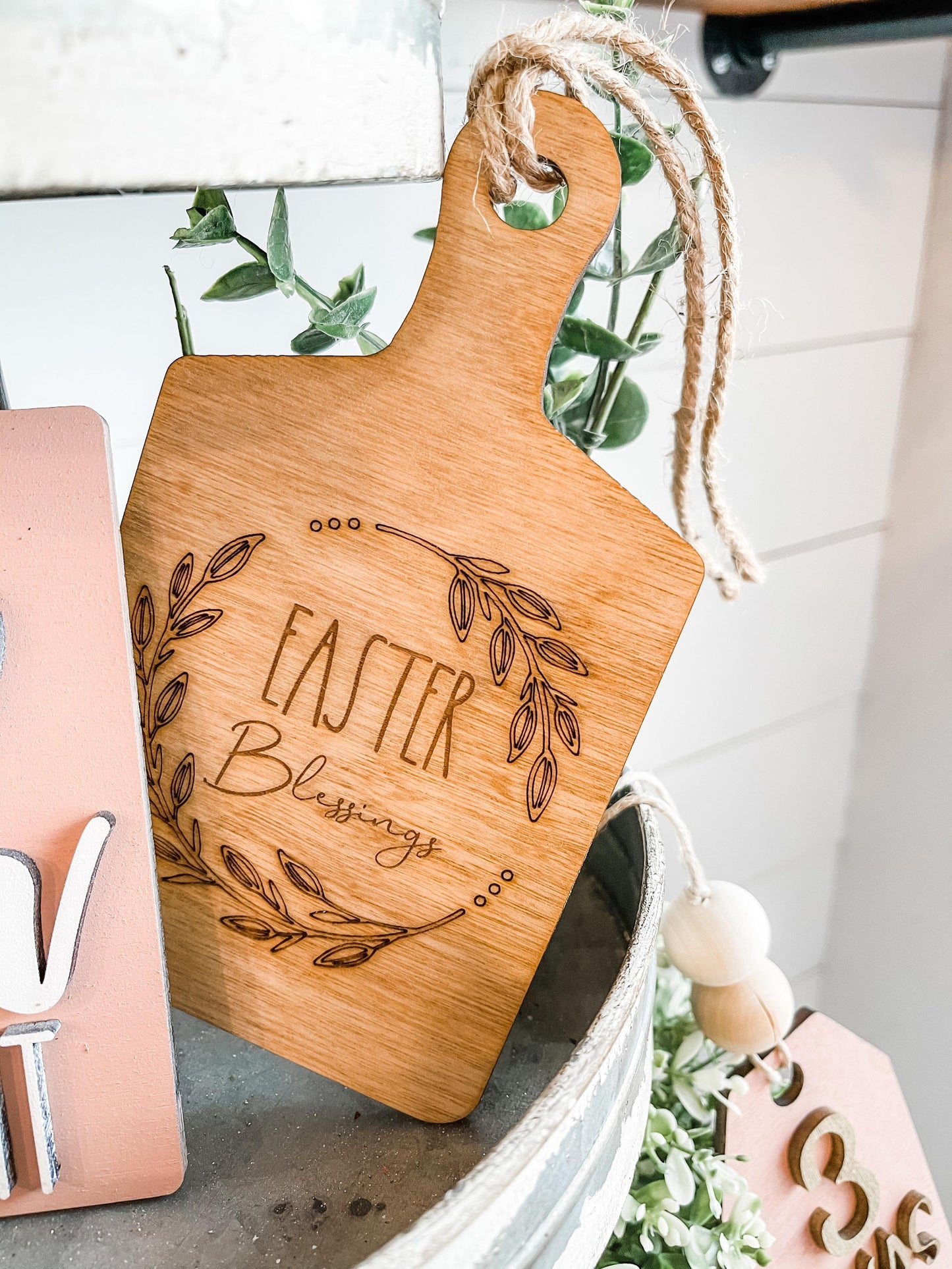 Religious Easter Tiered Tray - He is Risen tiered tray Decor - The Tomb Was Empty - Beautiful Christian Decor - It is well with my soul sign