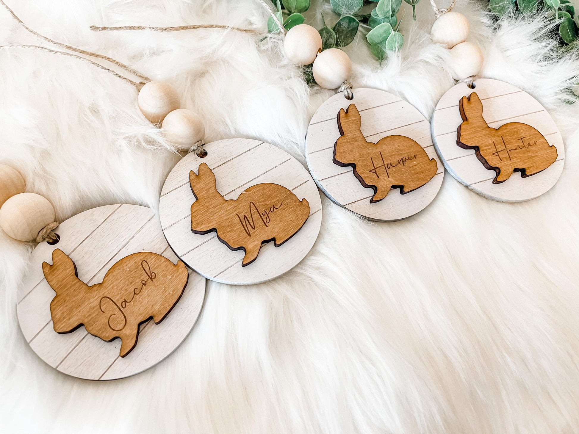 Easter Tags Personalized - Bunny Easter Tags - Custom Easter Basket Tag - Easter Gift Tag - Farmhouse Easter Tag Shiplap - Boho Easter Tags