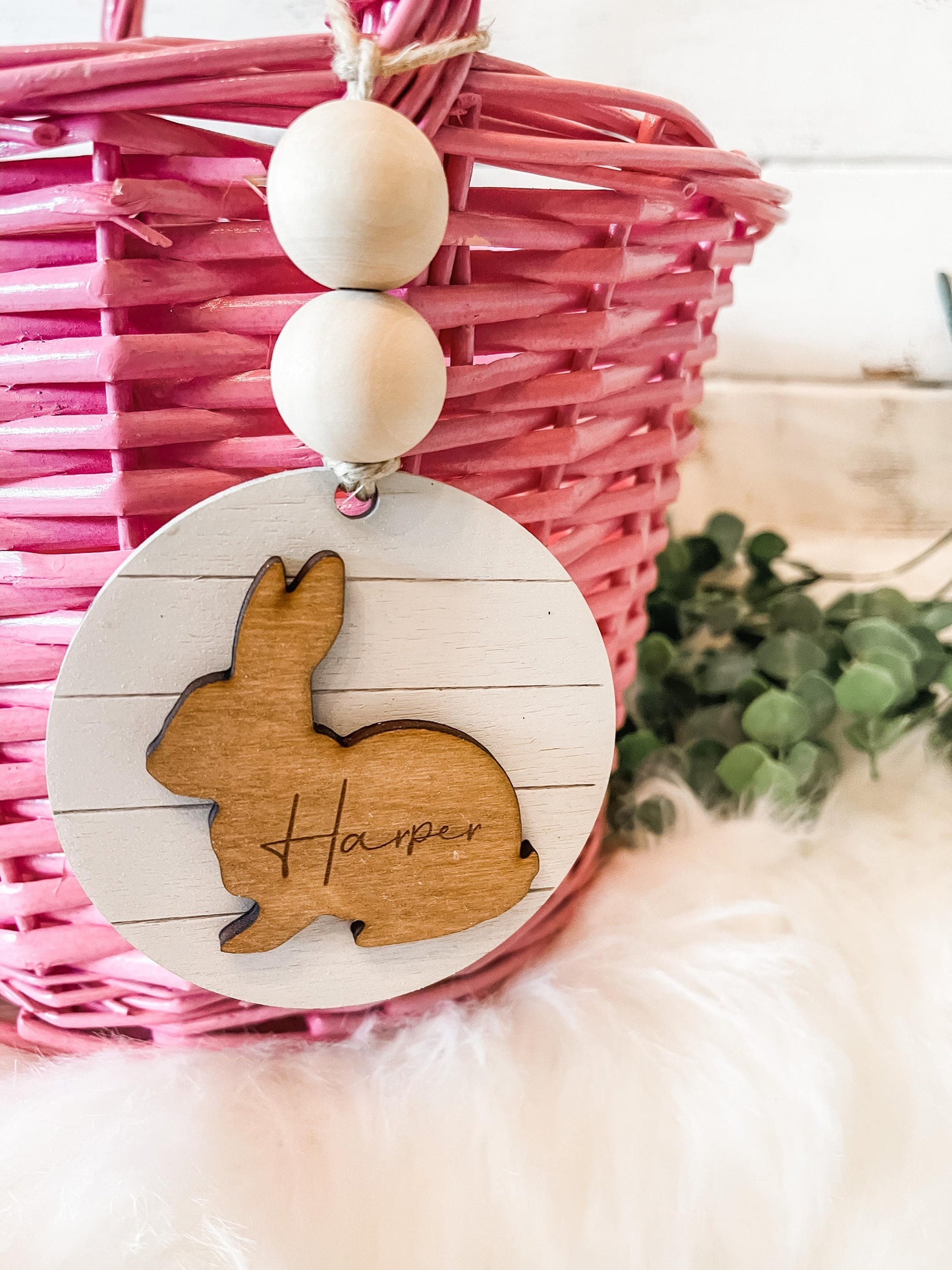 Easter Tags Personalized - Bunny Easter Tags - Custom Easter Basket Tag - Easter Gift Tag - Farmhouse Easter Tag Shiplap - Boho Easter Tags