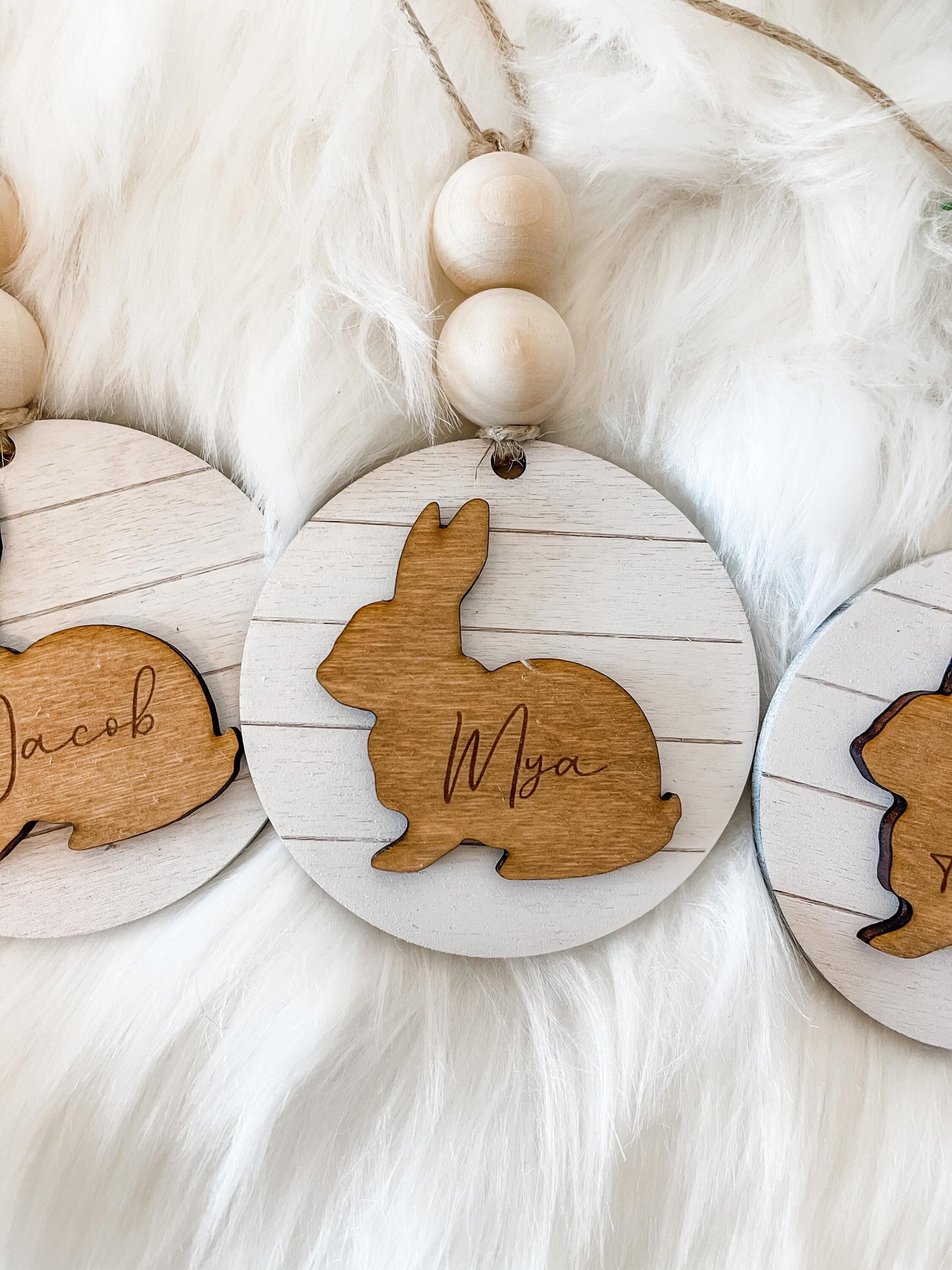 Easter Tags Personalized - Bunny Easter Tags - Custom Easter Basket Tag - Easter Gift Tag - Farmhouse Easter Tag Shiplap - Boho Easter Tags