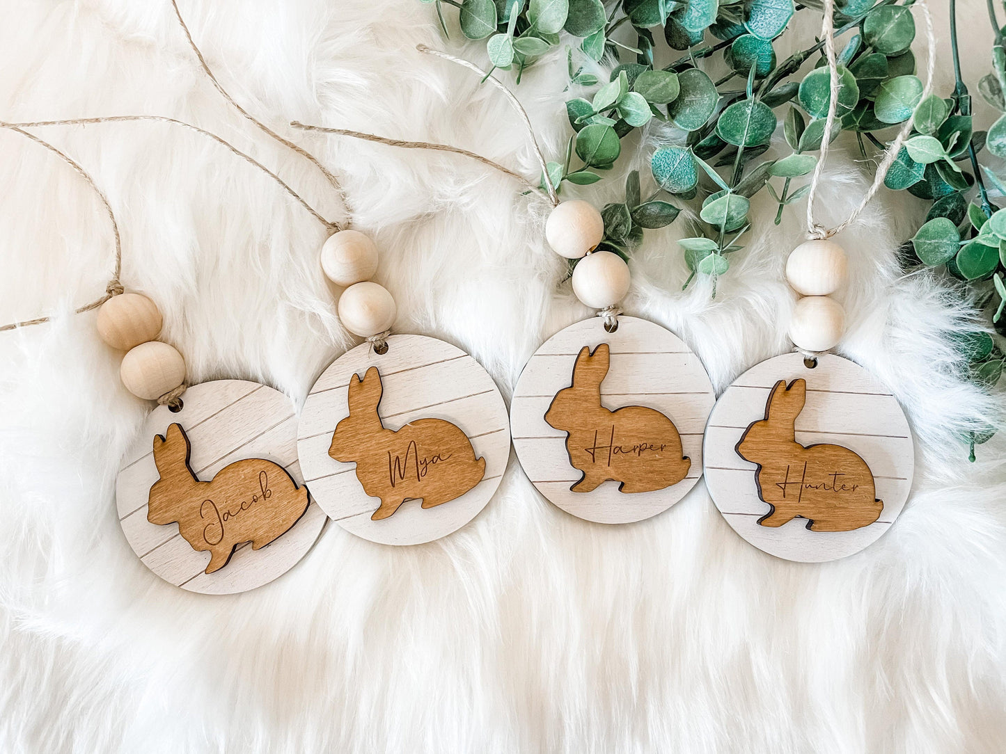 Easter Tags Personalized - Bunny Easter Tags - Custom Easter Basket Tag - Easter Gift Tag - Farmhouse Easter Tag Shiplap - Boho Easter Tags