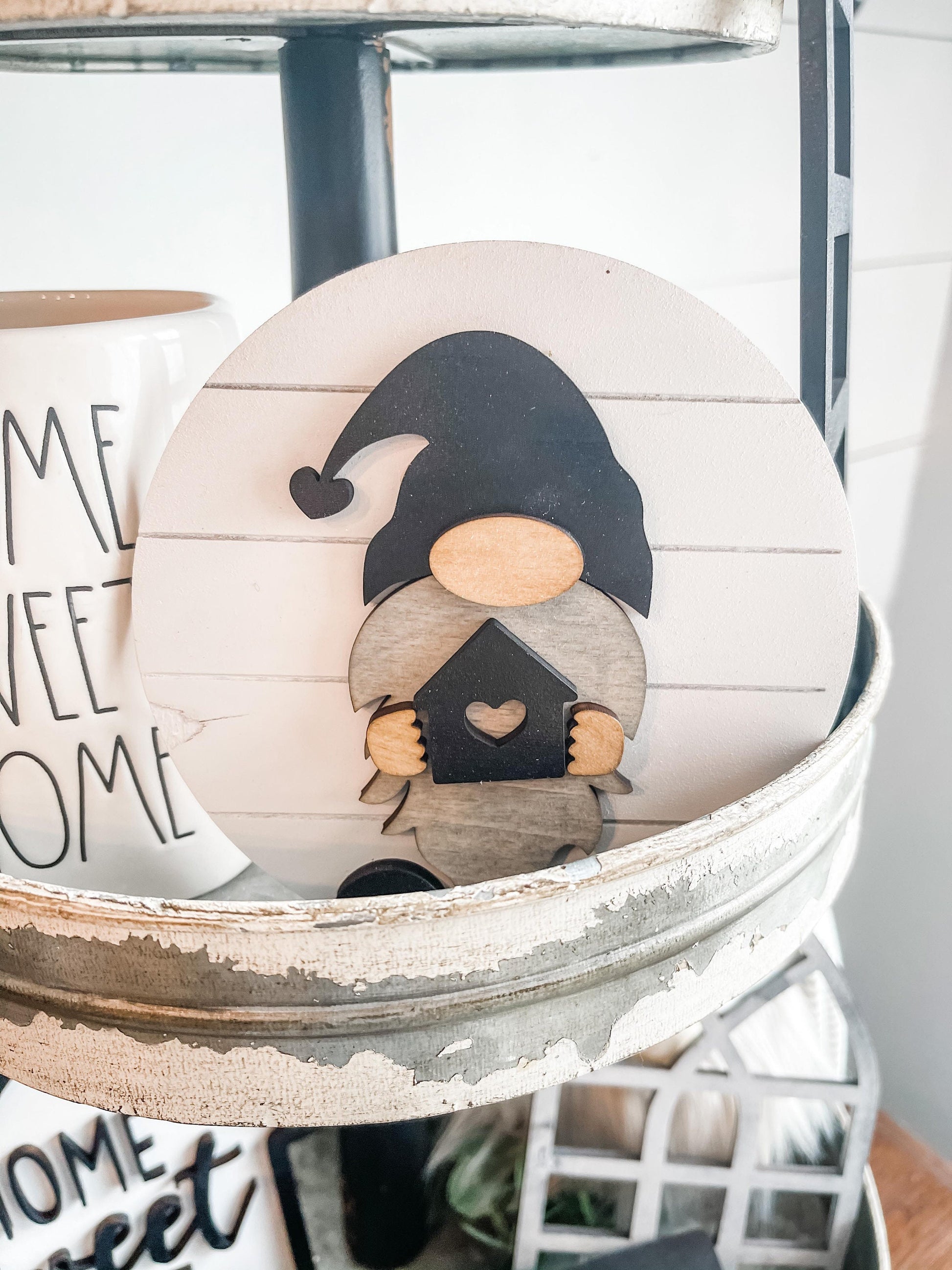 Family Farmhouse Tiered Tray Bundle - Family Home Sweet Home Tiered Tray Decor - Farmhouse Tiered Tray Decor - Black and White Farmhouse