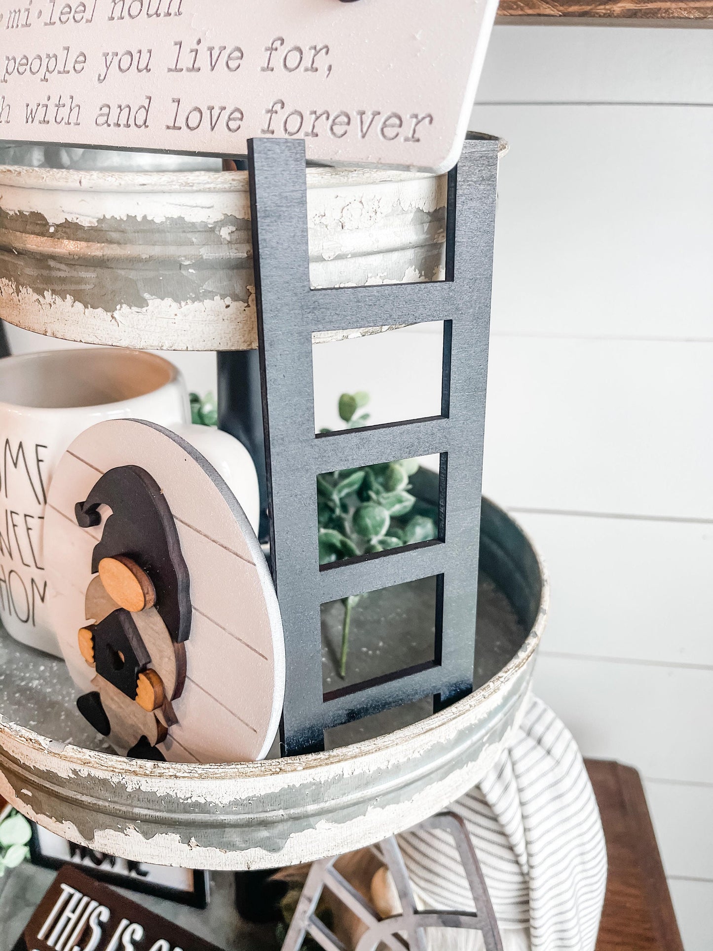 Family Farmhouse Tiered Tray Bundle - Family Home Sweet Home Tiered Tray Decor - Farmhouse Tiered Tray Decor - Black and White Farmhouse