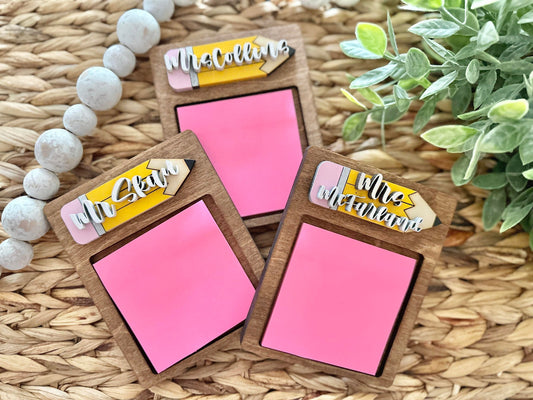 Teacher Sticky Note Holder - Teacher Gifts - Teacher Appreciation Gifts - Gifts for Teachers - Personalized Teacher Sticky Note Holder