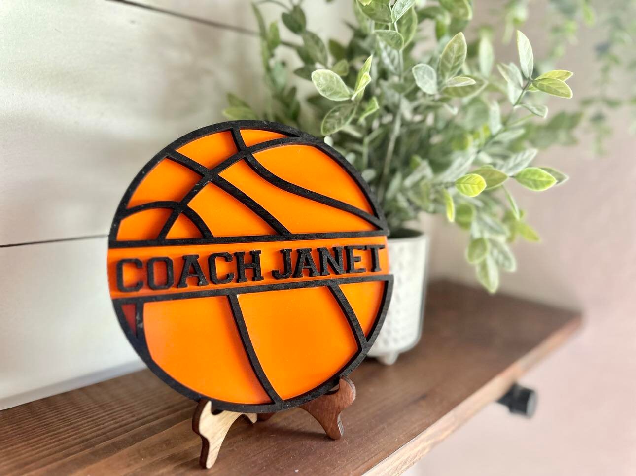 Personalized Desktop Basketball Coach Sign  - Gifts for Basketball Coach - PE Coach Gift Personalized - Gifts for Coaches - Basketball Coach