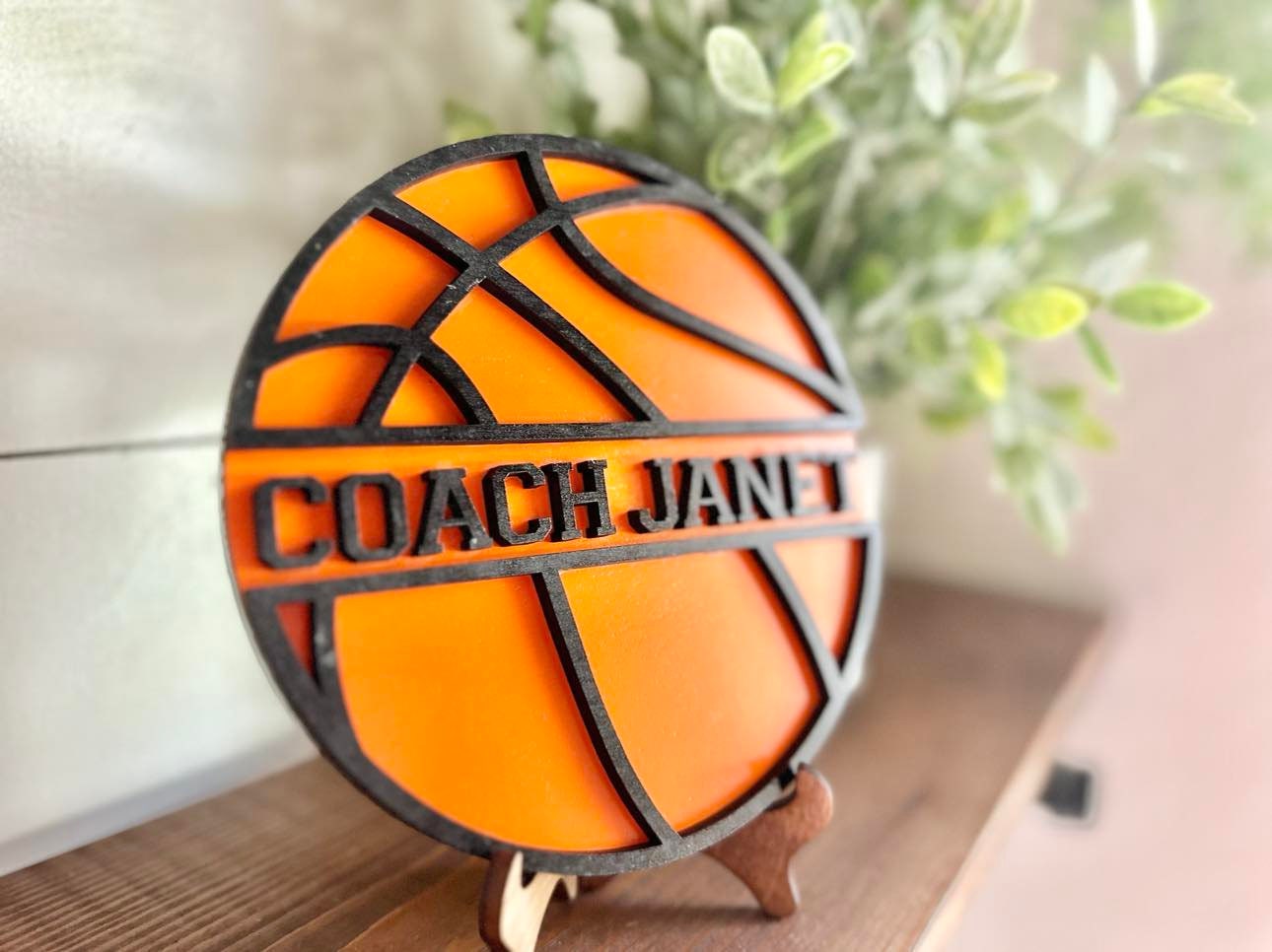 Personalized Desktop Basketball Coach Sign  - Gifts for Basketball Coach - PE Coach Gift Personalized - Gifts for Coaches - Basketball Coach
