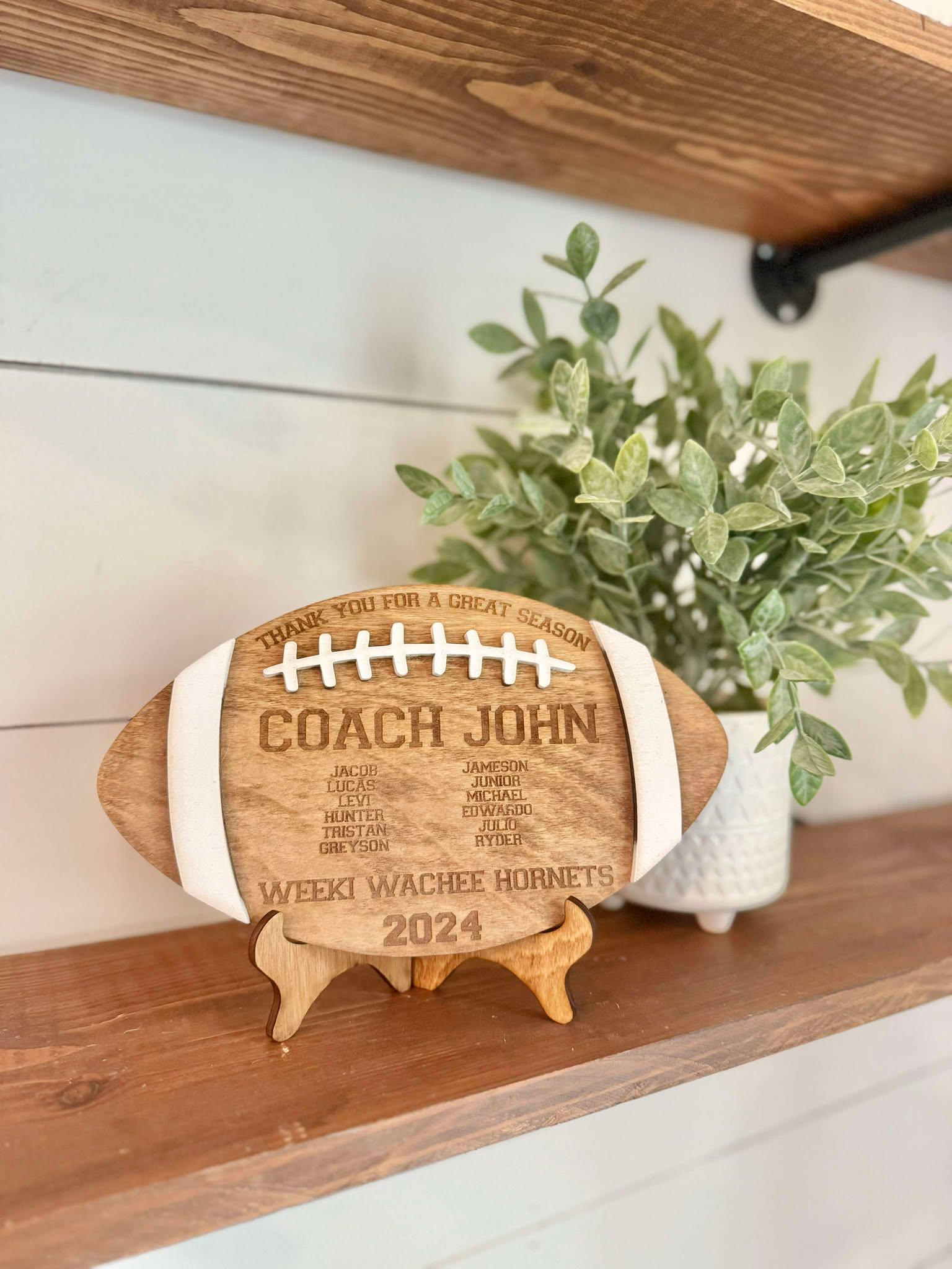 Football Coach Gift | Football Team Plaque | End of Season Coach Gift | Personalized Coach Sign