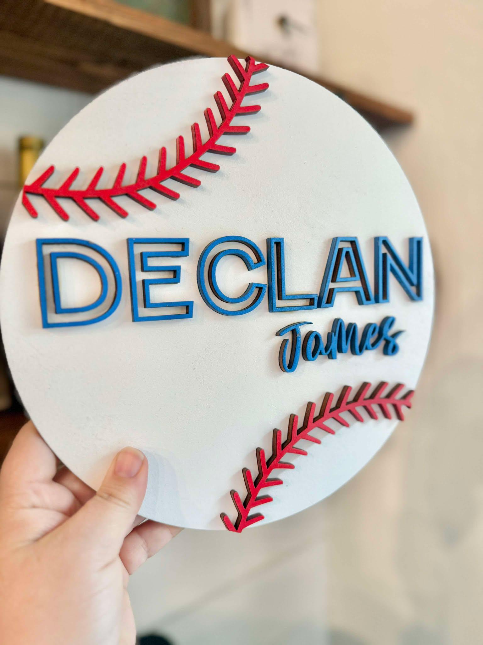 Baseball Name Sign | Kids Name Sign | Nursery Decor | Sports Name Sign | Baseball Player Gift