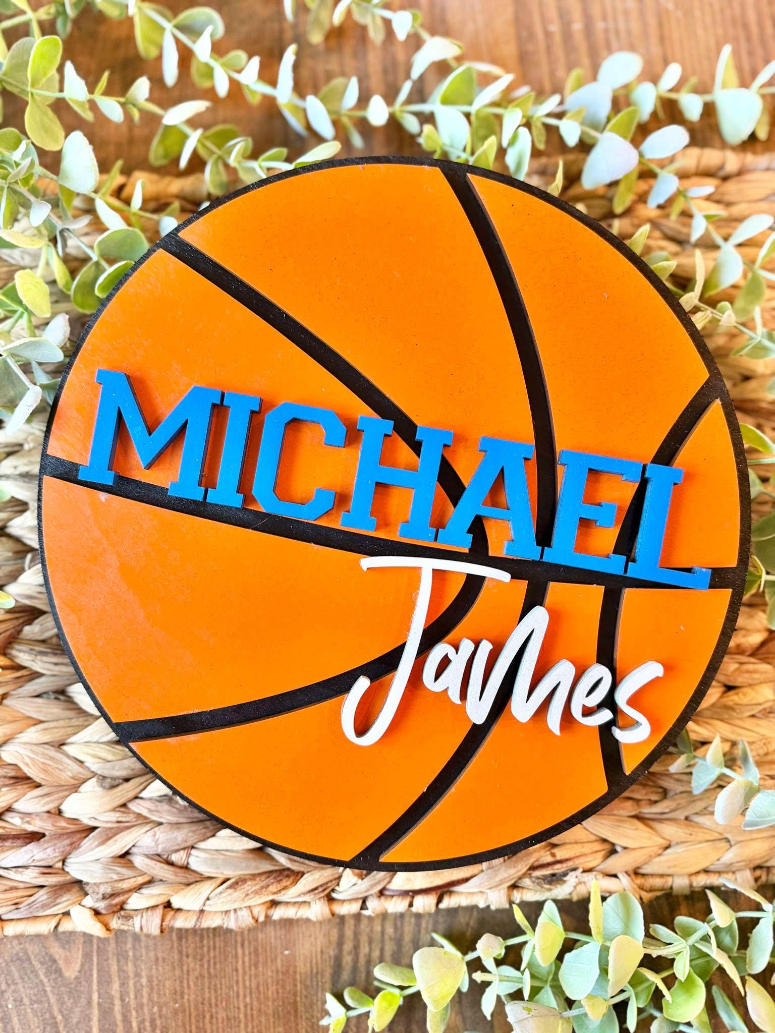 Basketball Name Sign | Kids Name Sign | Nursery Decor | Sports name Sign | Basketball Player Gift