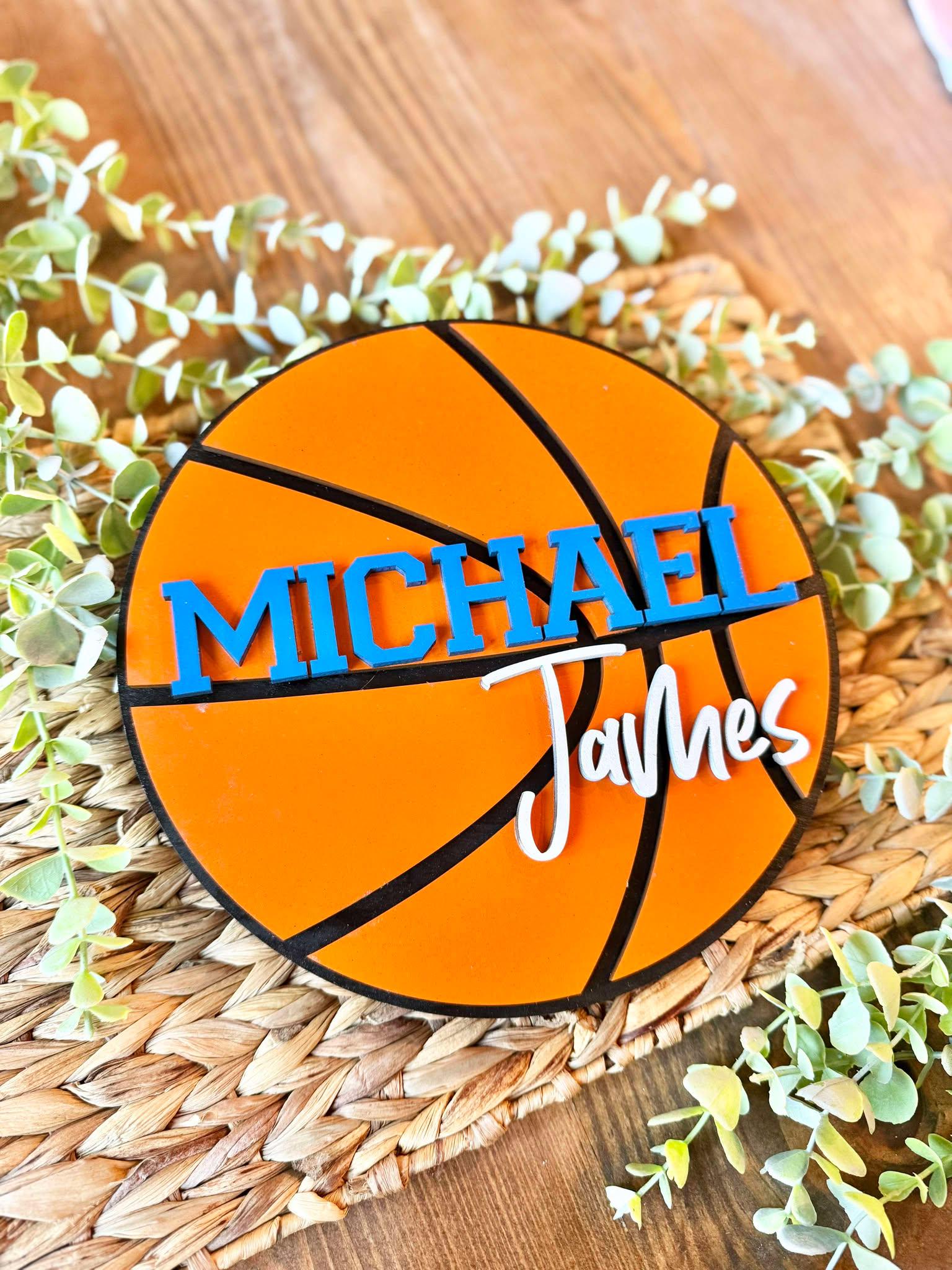 Basketball Name Sign | Kids Name Sign | Nursery Decor | Sports name Sign | Basketball Player Gift
