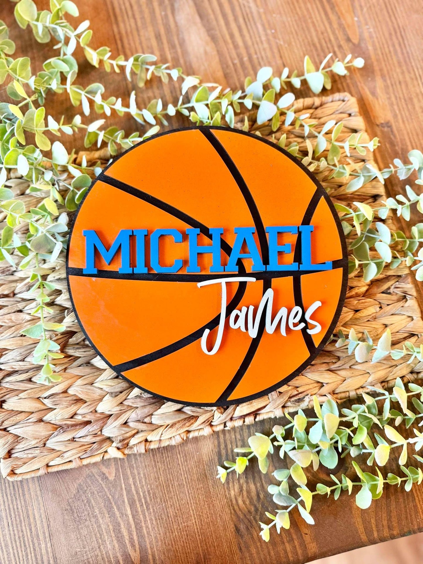 Basketball Name Sign | Kids Name Sign | Nursery Decor | Sports name Sign | Basketball Player Gift