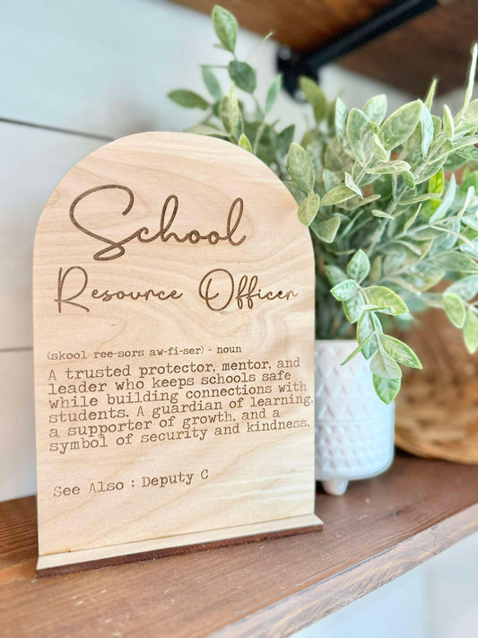 School Resource Officer Definition Sign | SRO appreciation day gift | SRO Gift