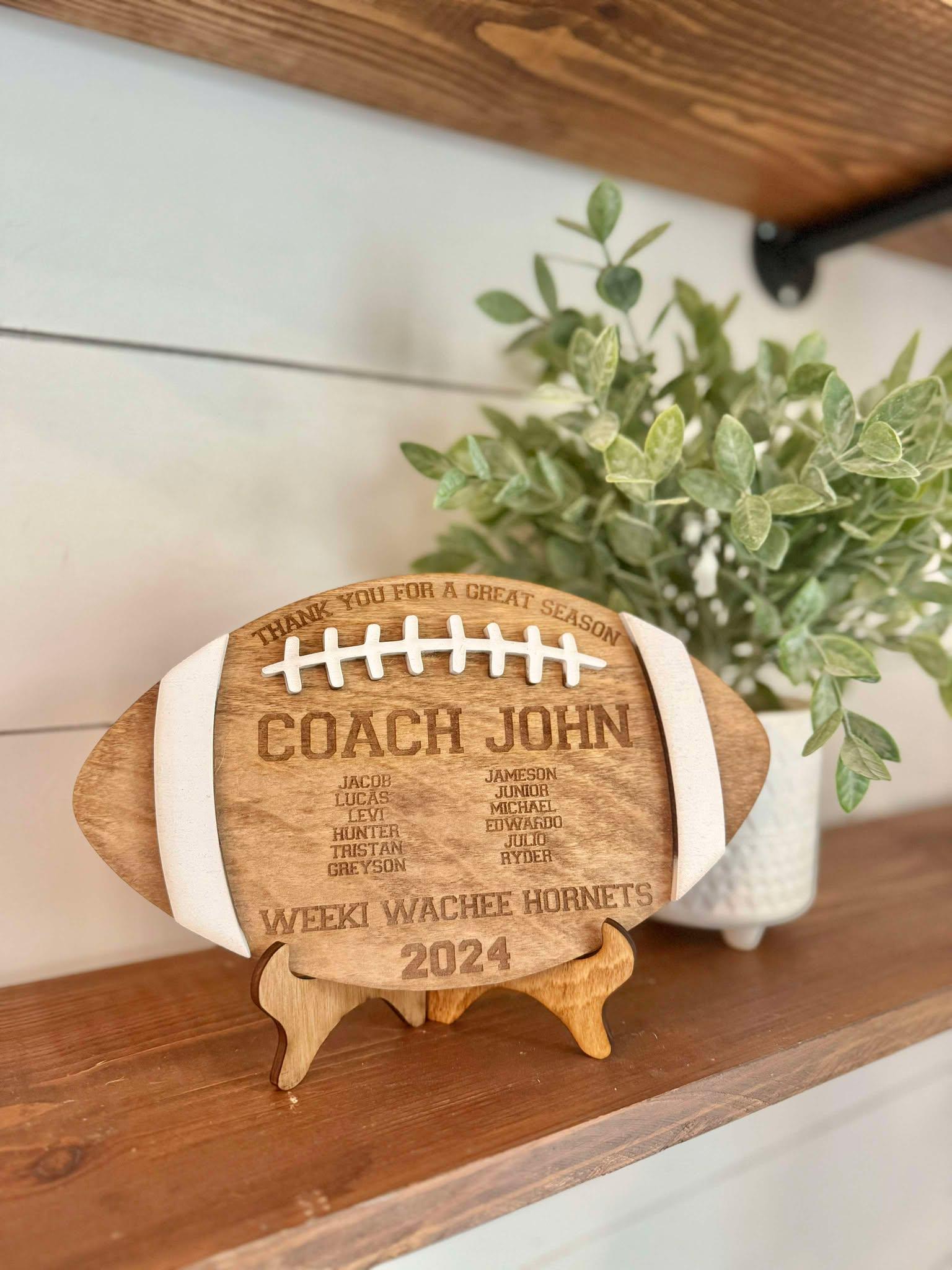 Football Coach Gift | Football Team Plaque | End of Season Coach Gift | Personalized Coach Sign
