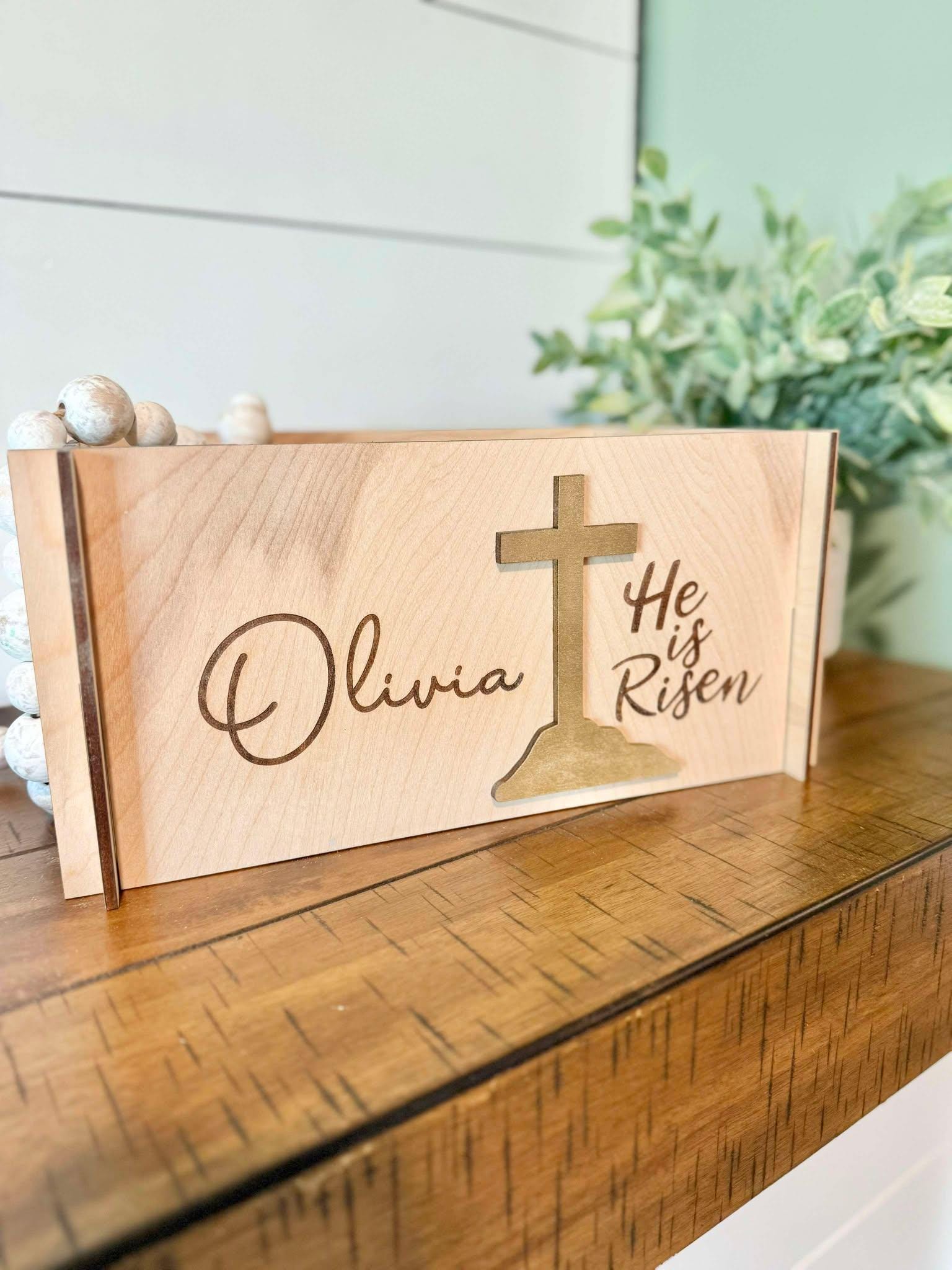 Religious Personalized Easter Basket | Wooden Easter Crate | Wooden Easter Basket | Custom Easter Box