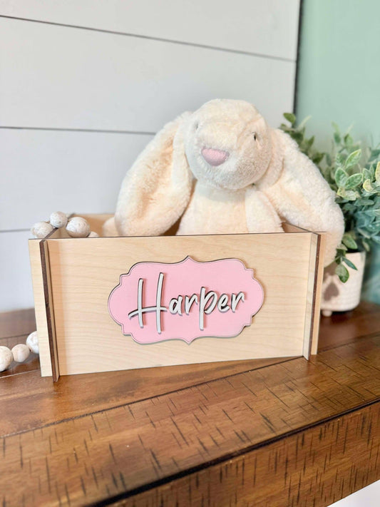 Personalized Easter basket | Wooden Easter Crate | Wooden Easter Basket | Custom Easter Box