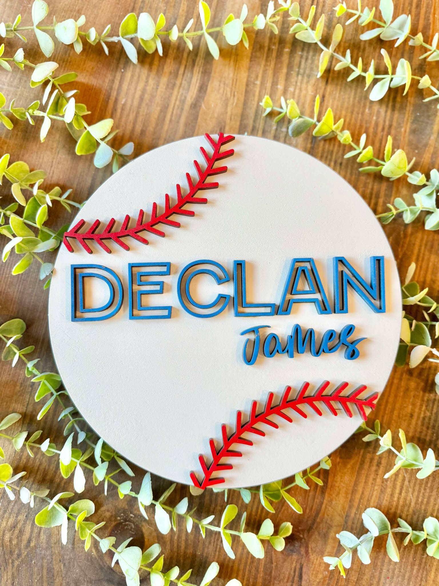 Baseball Name Sign | Kids Name Sign | Nursery Decor | Sports Name Sign | Baseball Player Gift