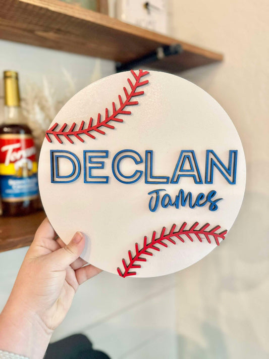 Baseball Name Sign | Kids Name Sign | Nursery Decor | Sports Name Sign | Baseball Player Gift
