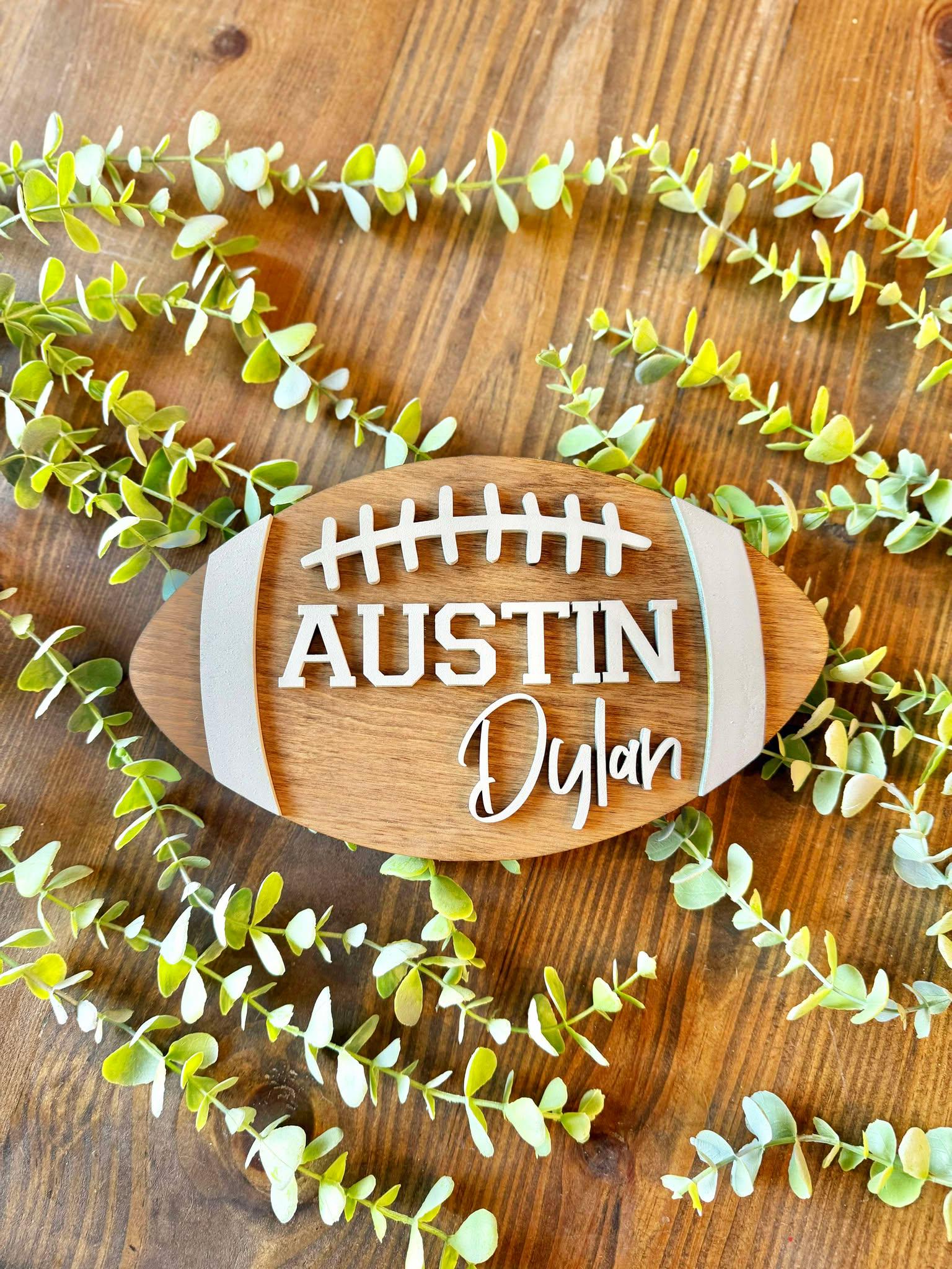 Football Name Sign | Kids Name Sign | Nursery Decor | Sports Name Sign | Football Player Gift