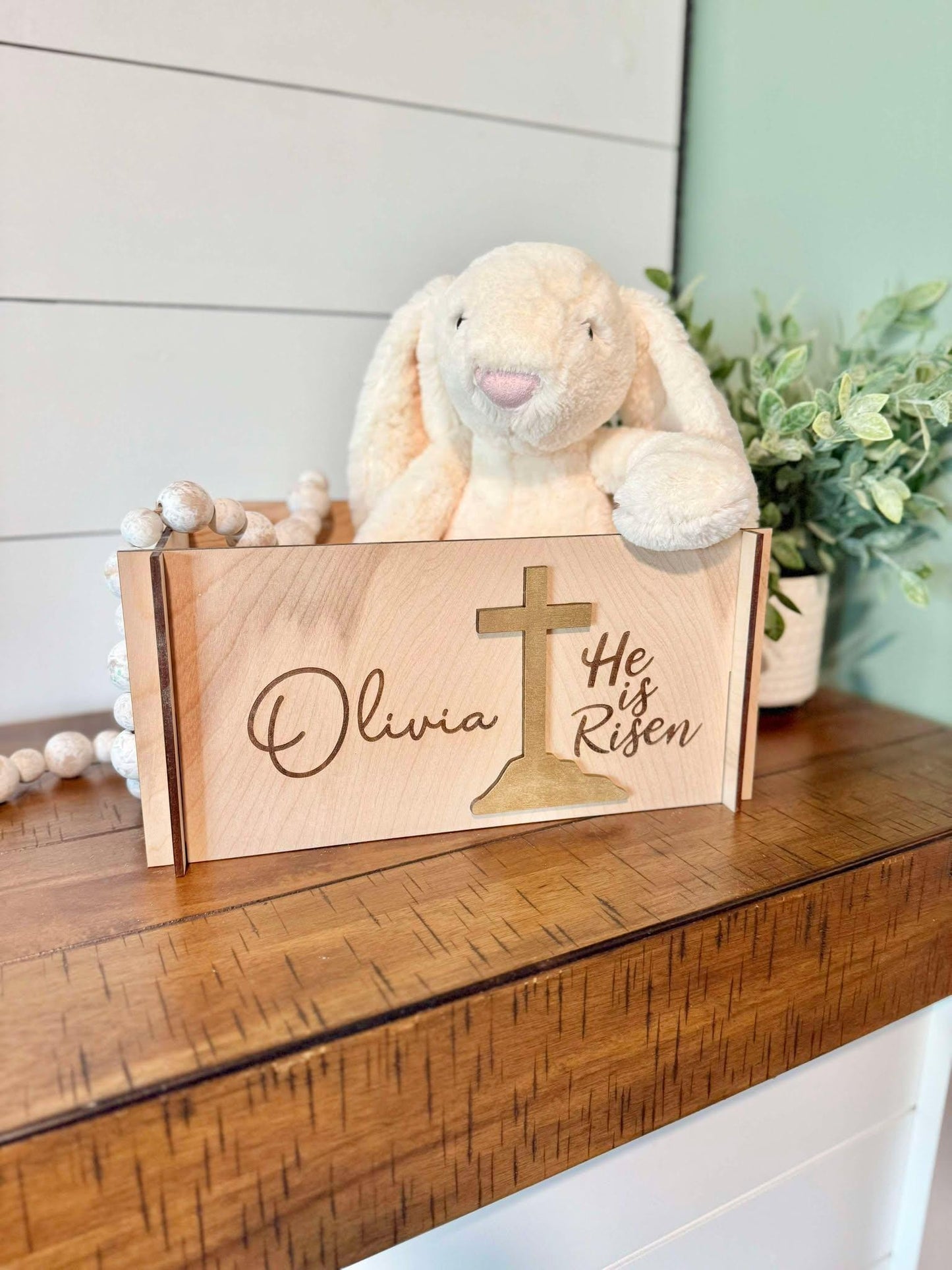 Religious Personalized Easter Basket | Wooden Easter Crate | Wooden Easter Basket | Custom Easter Box